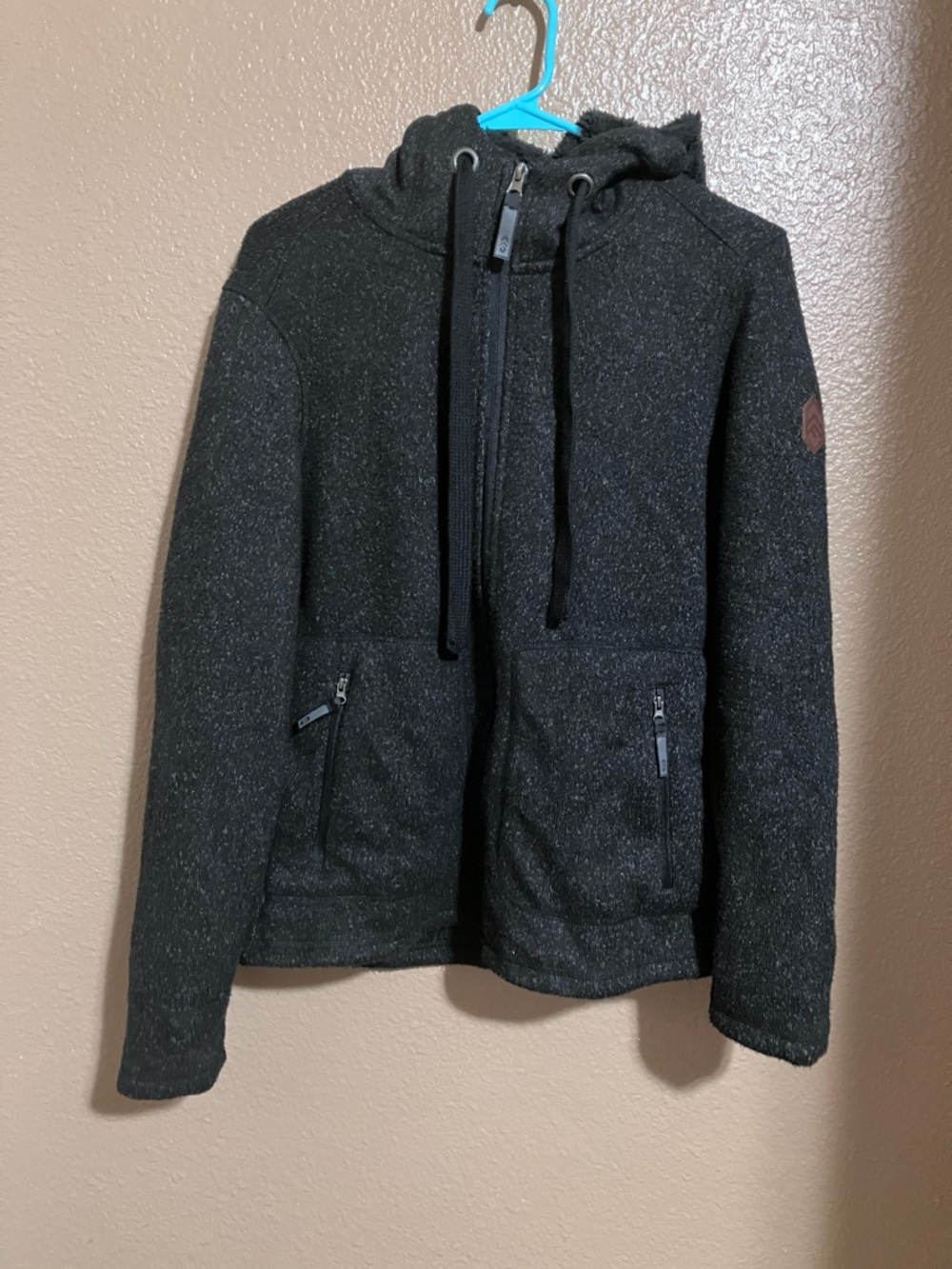 Men's Black Hooded Zip Sweater